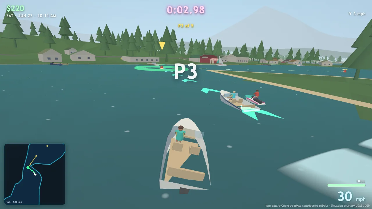 Race buoys marking a course across open water